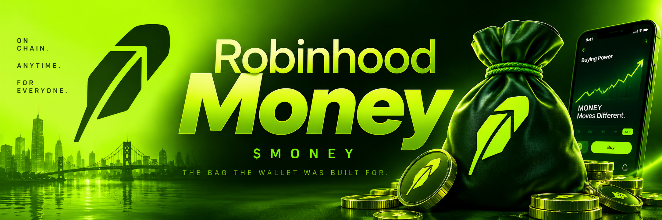 Robinhood Money banner — $MONEY, the bag the wallet was built for.